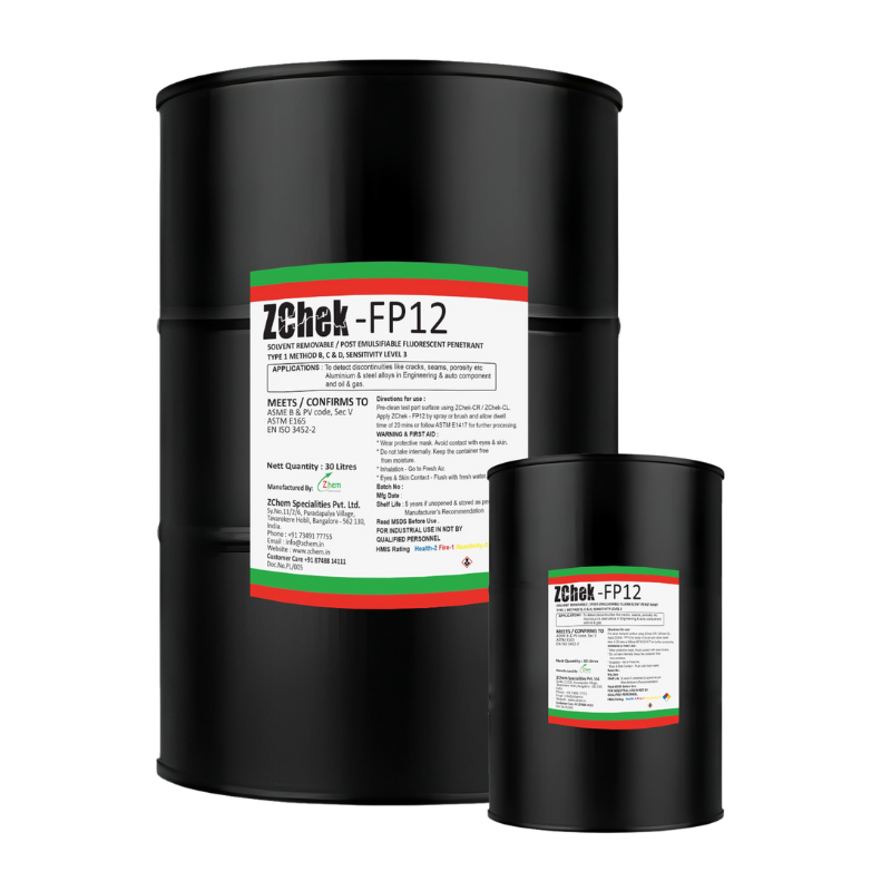 Fp 12 Script FP12 Solvent Removable / Post Emulsifiable Fluorescent Penetrant — Equipcon